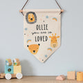 Personalised Scandi Safari Animals Hanging Banner from Heartfelt Gifts