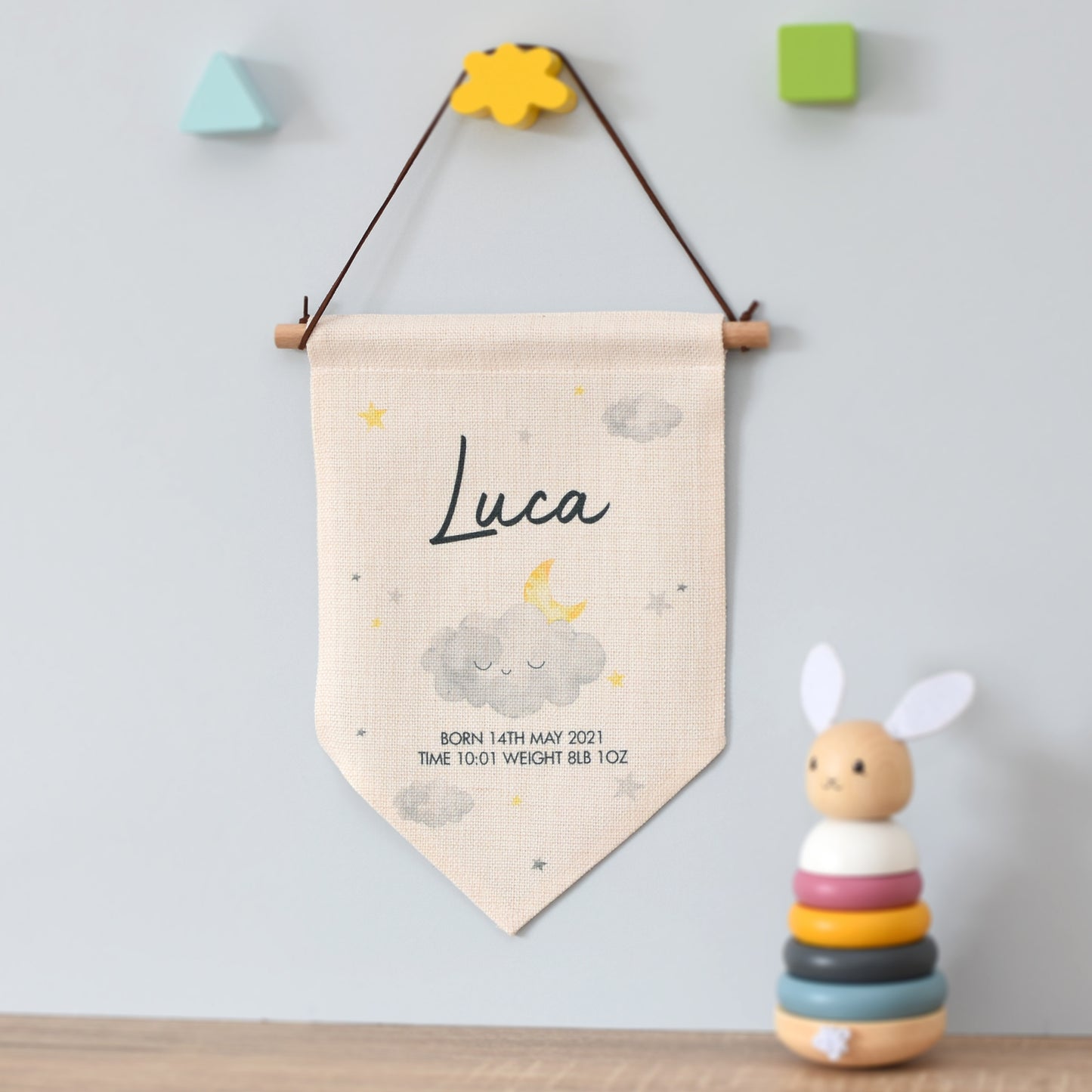 Personalised Cloud Free Text Hanging Banner from Heartfelt Gifts