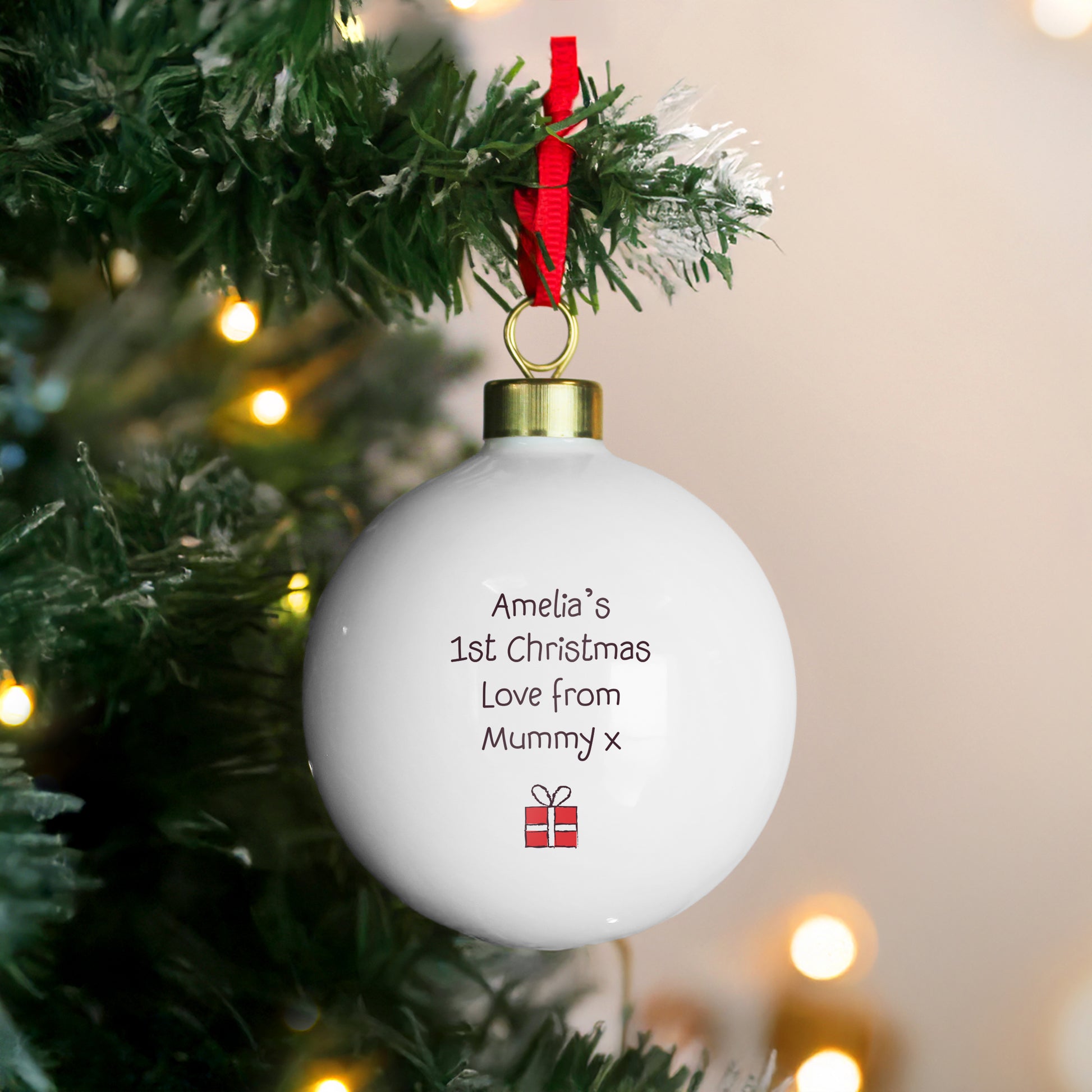 Personalised My 1st Xmas Teddy Bear Bauble - image 2