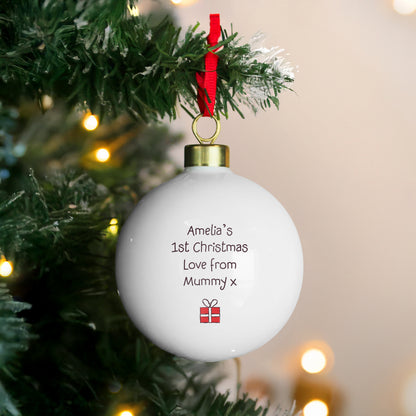 Personalised My 1st Xmas Teddy Bear Bauble - image 2