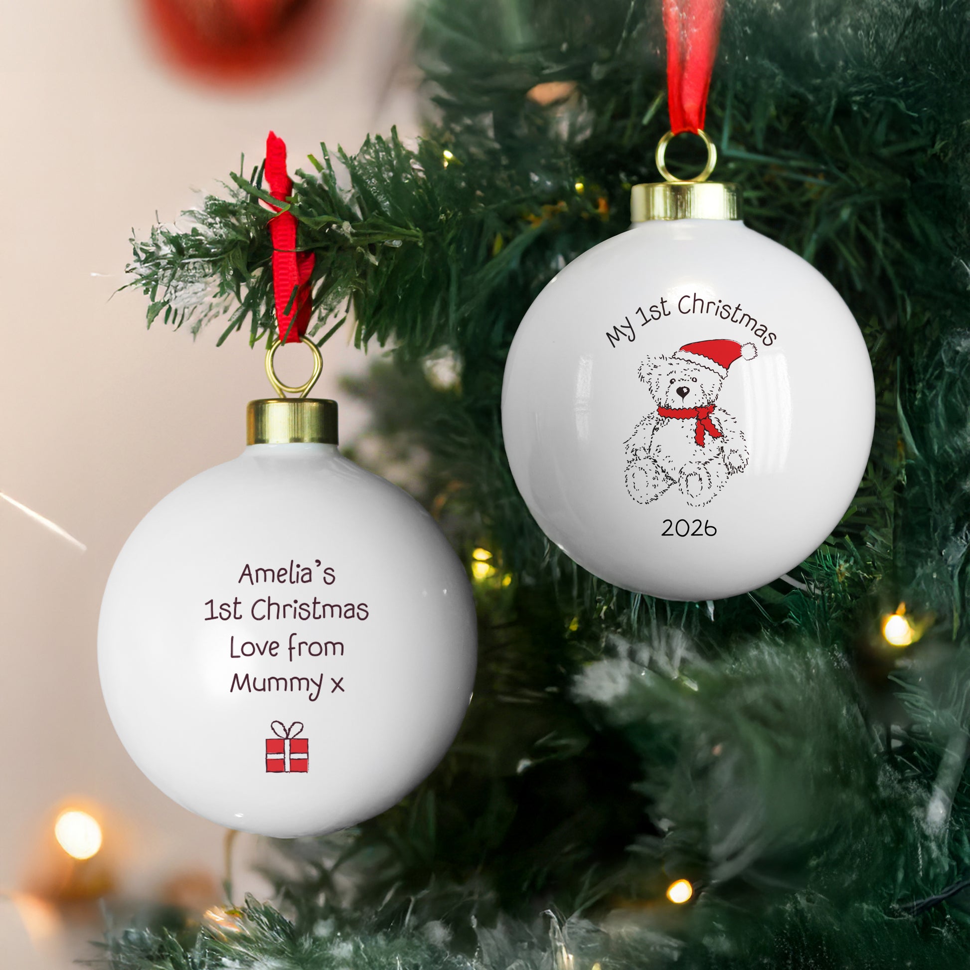 Personalised My 1st Xmas Teddy Bear Bauble - image 3