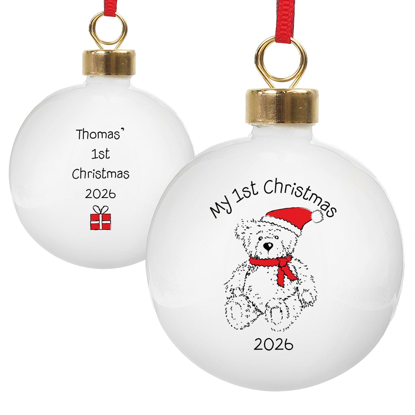 Personalised My 1st Xmas Teddy Bear Bauble - image 4