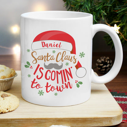 Personalised Santa Claus Is Comin To Town Mug from Heartfelt Gifts