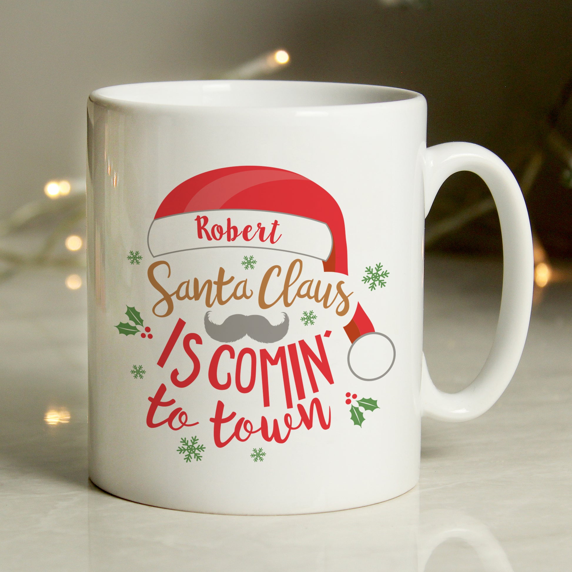 Personalised Santa Claus Is Comin To Town Mug - image 4