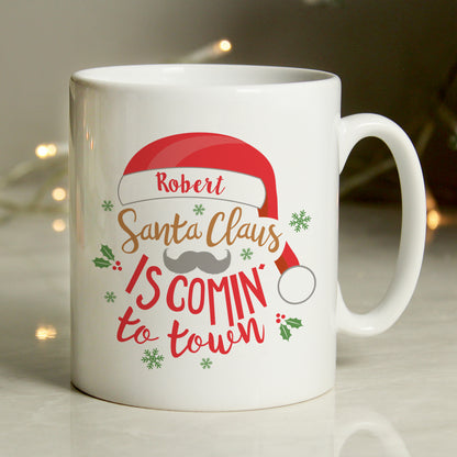 Personalised Santa Claus Is Comin To Town Mug - image 4