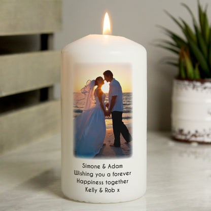 Personalised Photo Upload Pillar Candle from Heartfelt Gifts