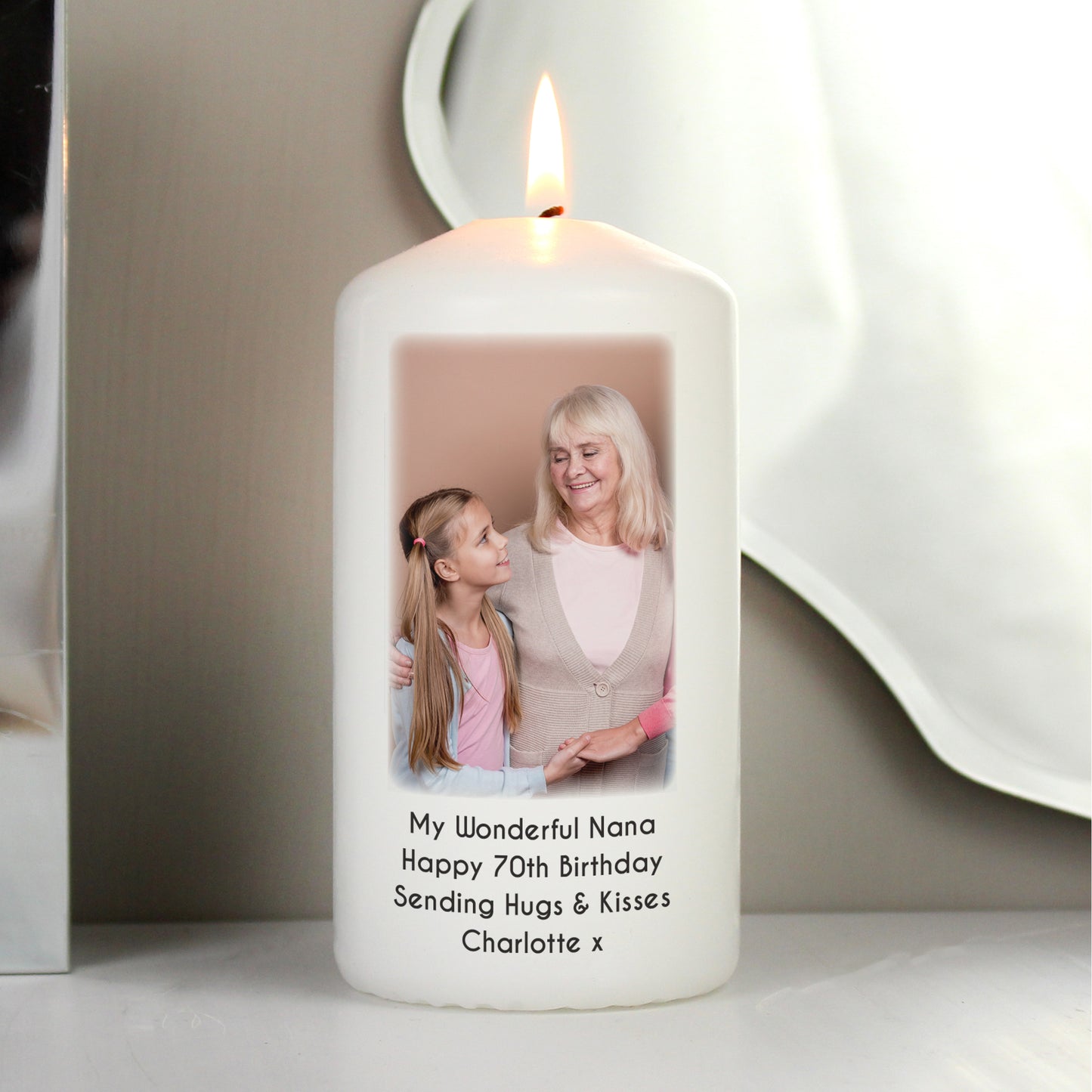 Personalised Photo Upload Pillar Candle - image 6