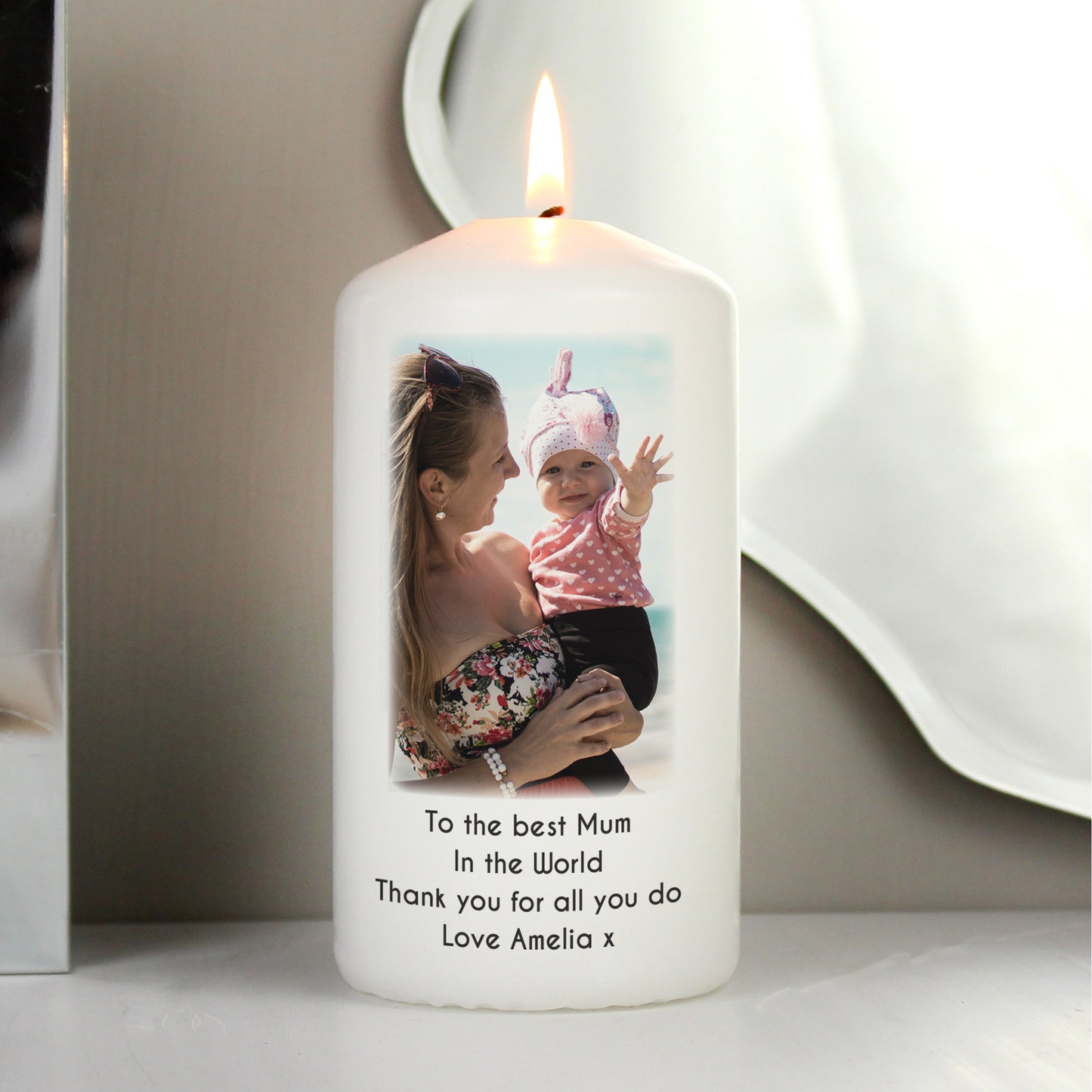 Personalised Photo Upload Pillar Candle - image 8