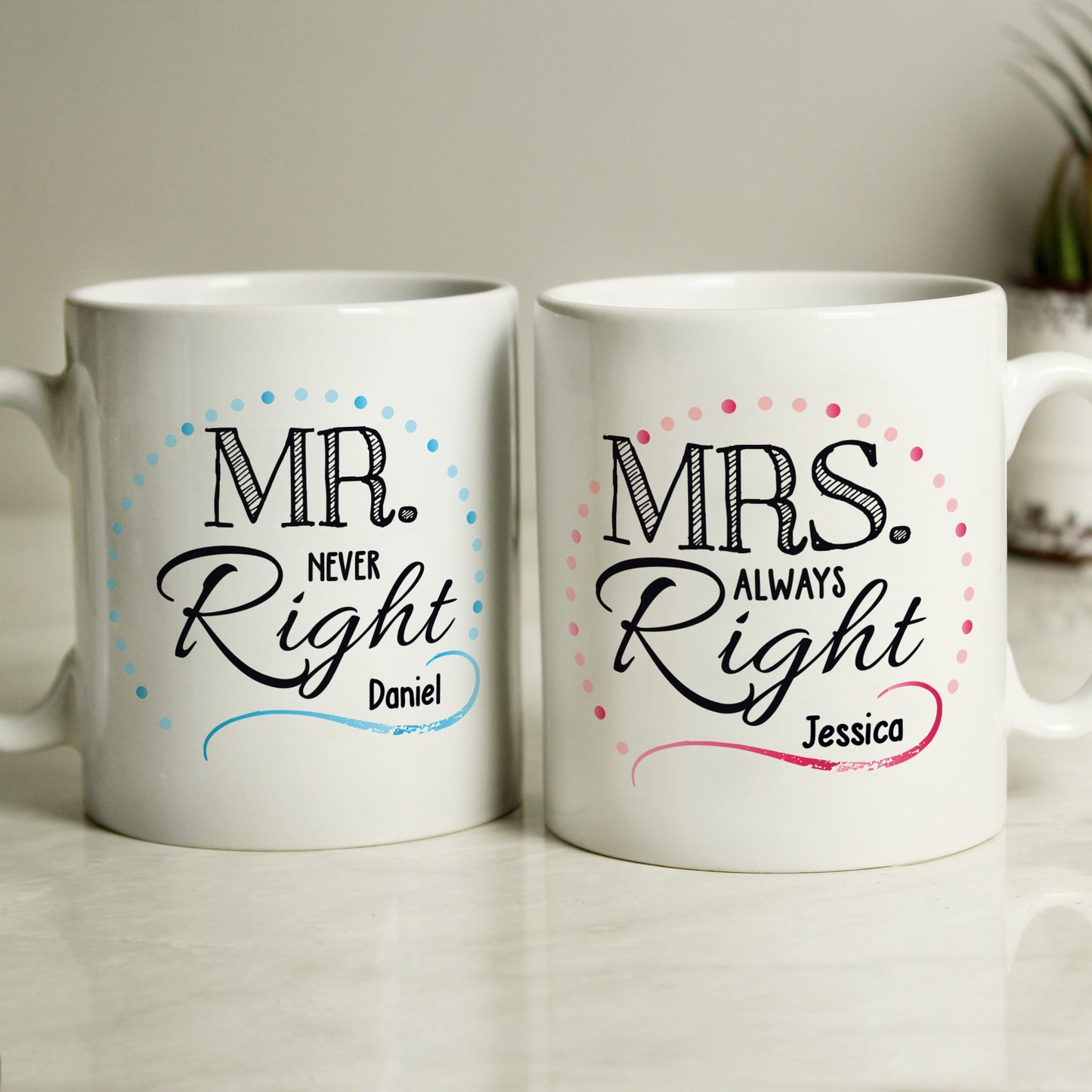 Personalised Mr & Mrs Right Mug Set - image 2