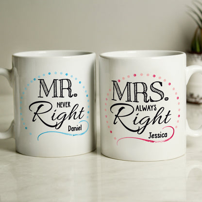 Personalised Mr & Mrs Right Mug Set - image 2