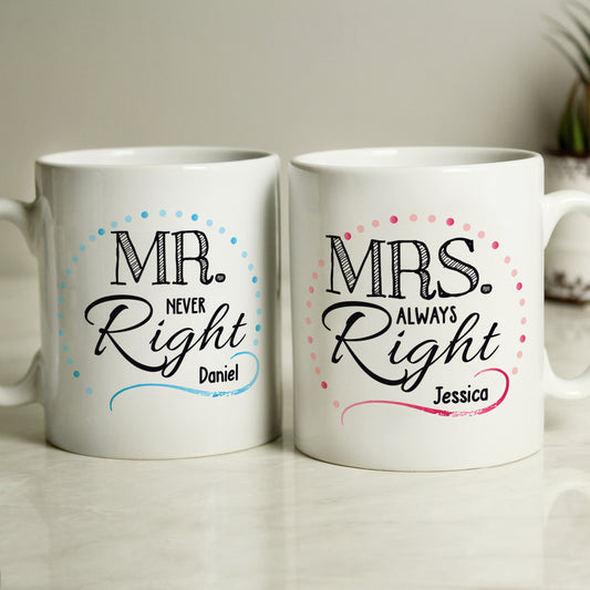Personalised Mr & Mrs Right Mug Set - image 2