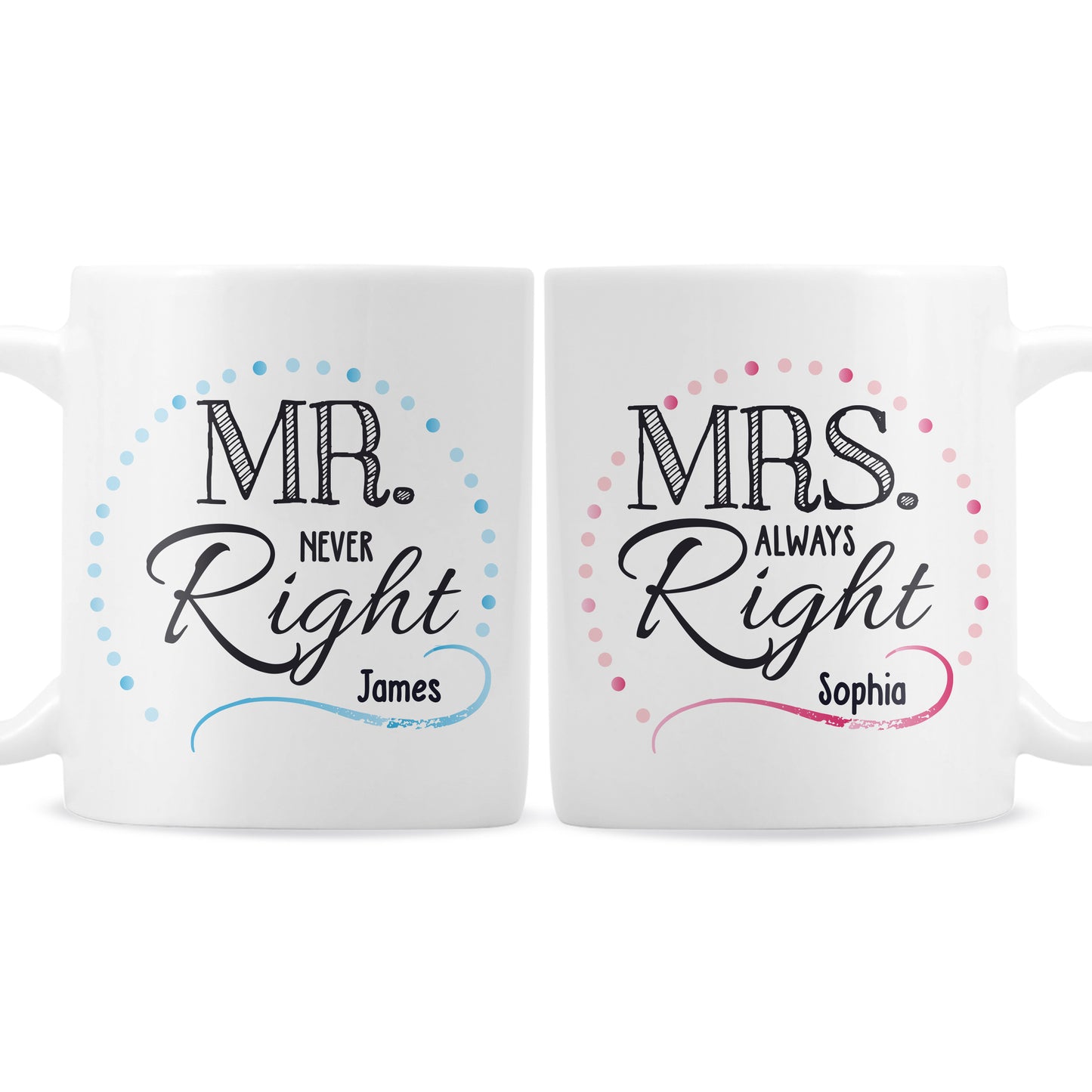 Personalised Mr & Mrs Right Mug Set - image 3