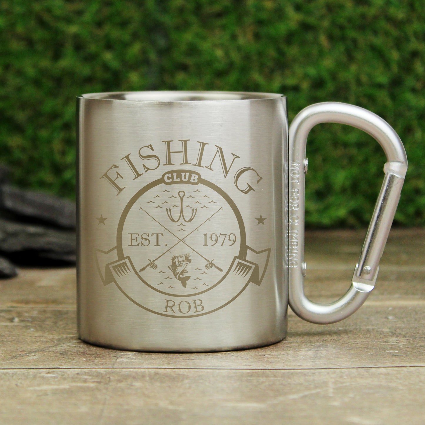 Personalised Fishing Club Stainless Steel Mug from Heartfelt Gifts