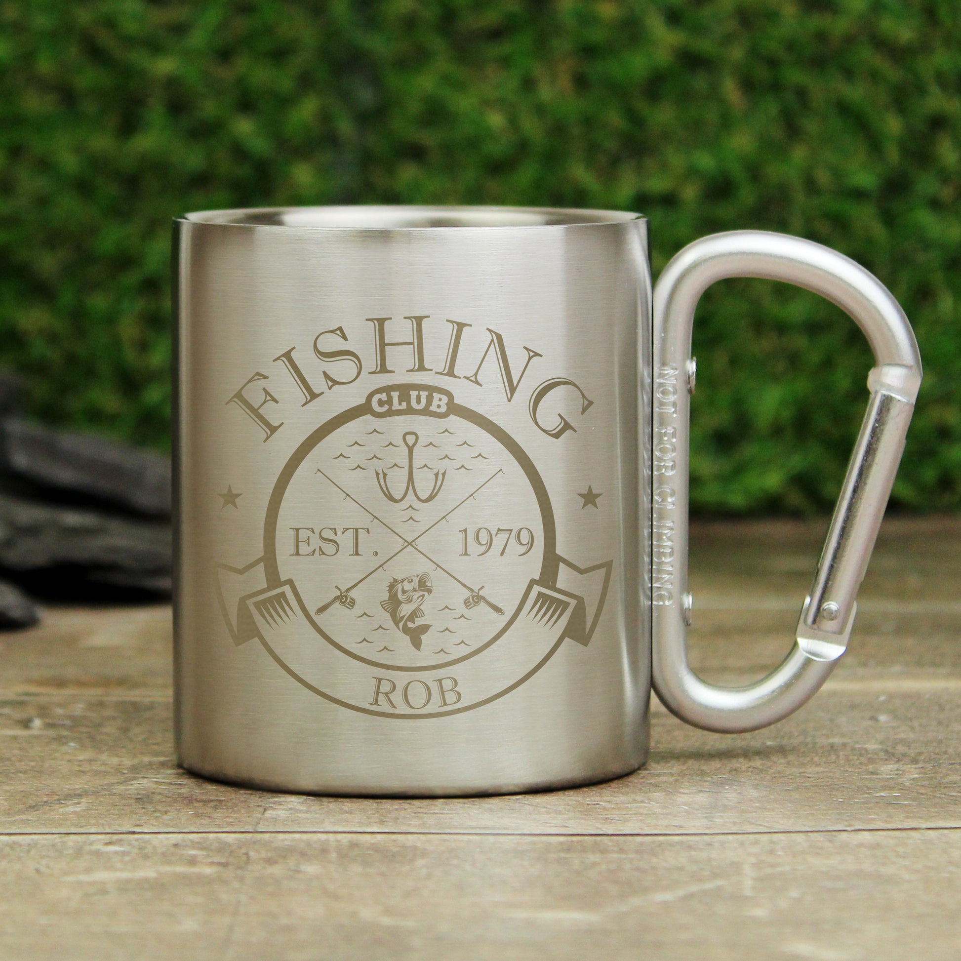 Personalised Fishing Club Stainless Steel Mug from Heartfelt Gifts
