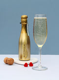 Personalised Name Only Flute & Mini Gold Bottega Prosecco Set from Heartfelt Gifts