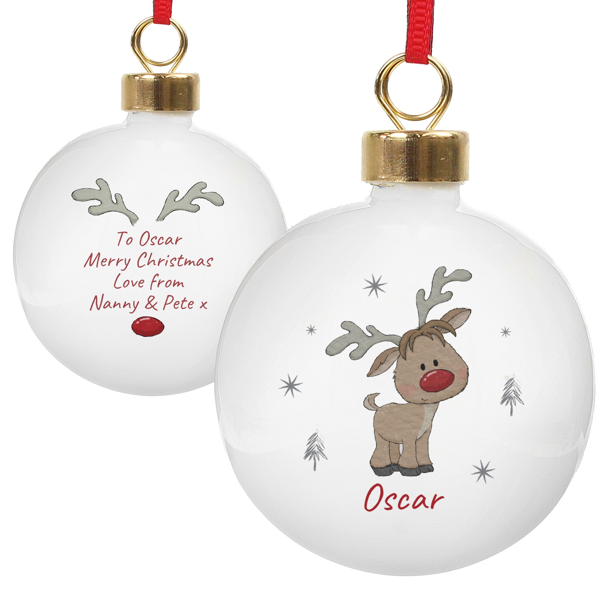 Personalised Little Reindeer Bauble - image 5