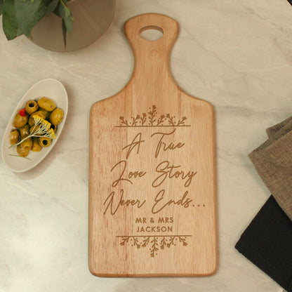 Personalised True Love Story Wooden Paddle Board from Heartfelt Gifts