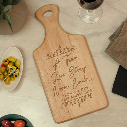 Personalised True Love Story Wooden Paddle Board - image 2