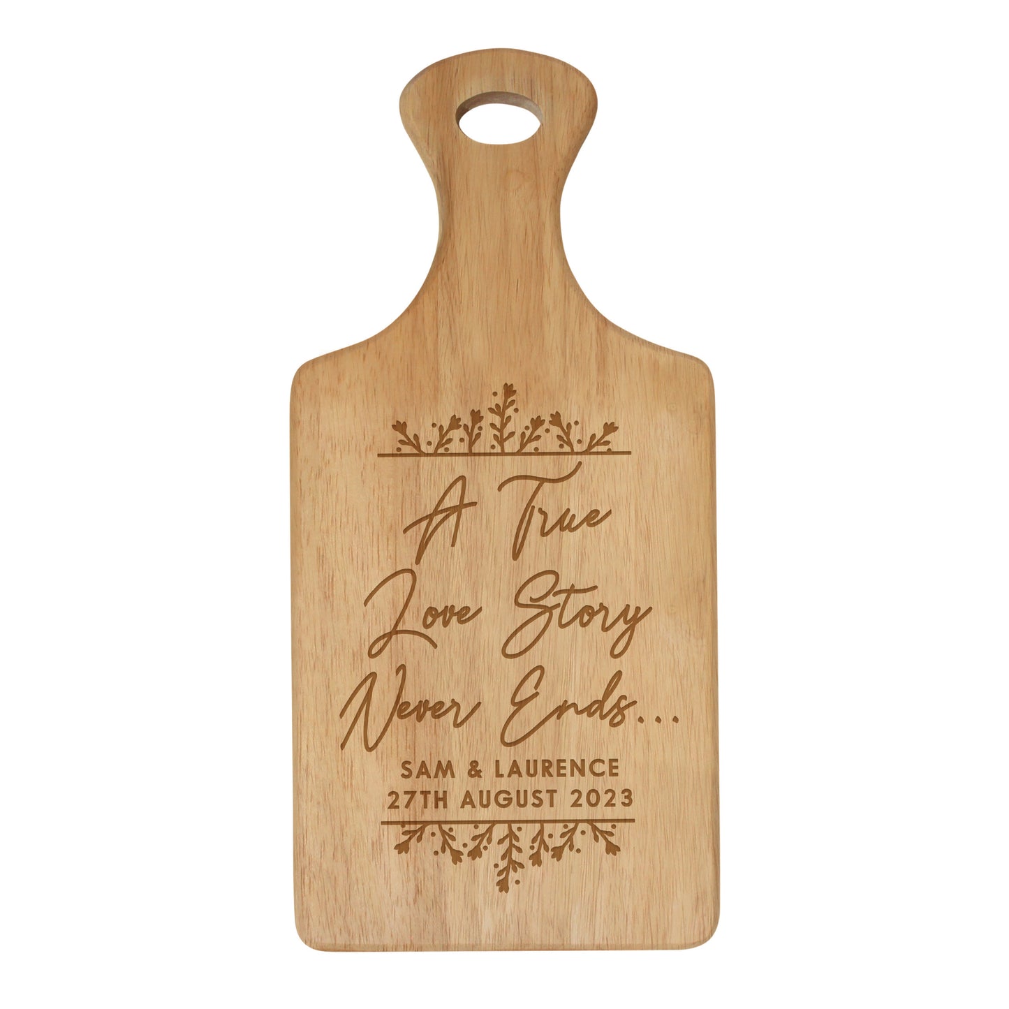 Personalised True Love Story Wooden Paddle Board - image 4