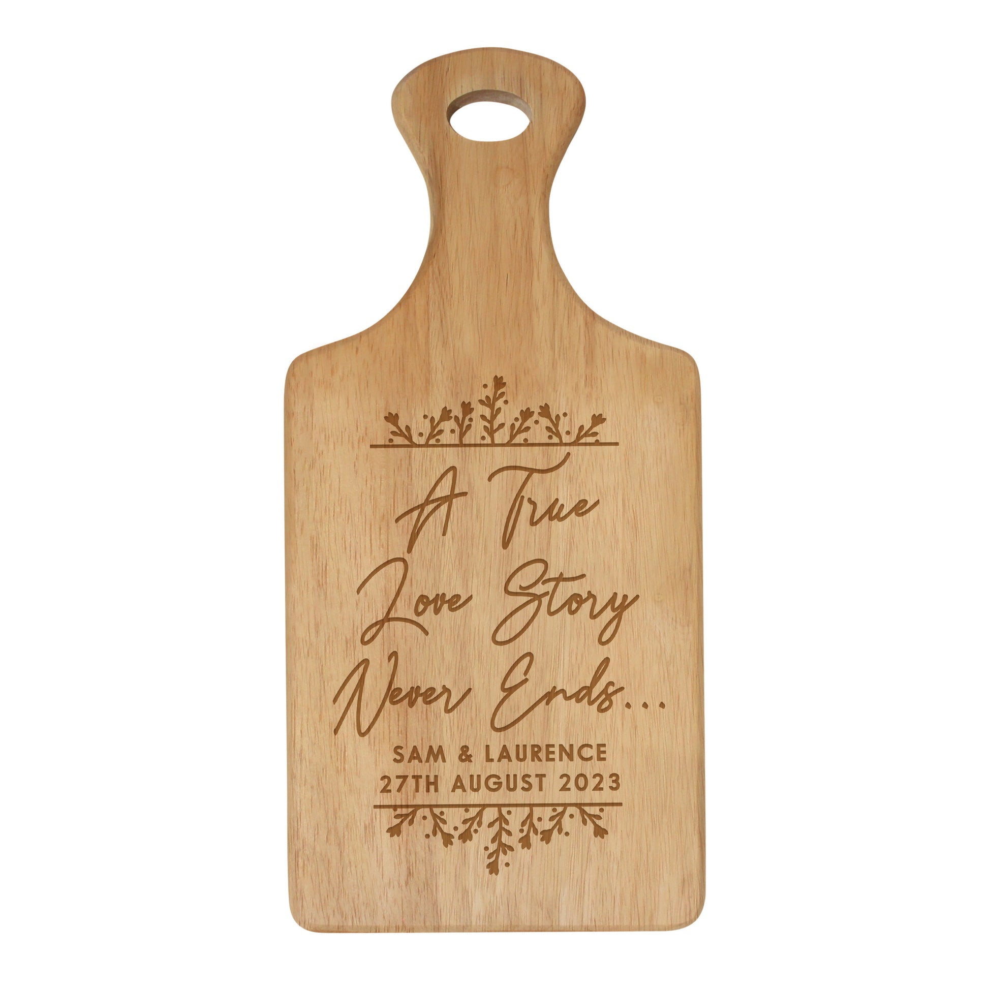 Personalised True Love Story Wooden Paddle Board - image 4