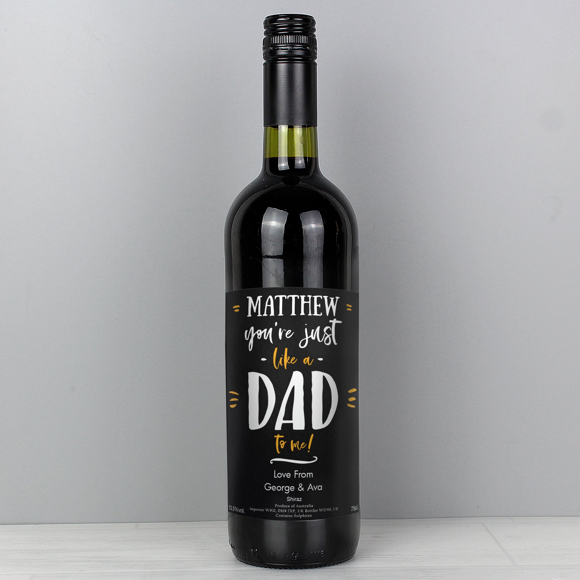 Personalised Like A Dad To Me Red Wine from Heartfelt Gifts