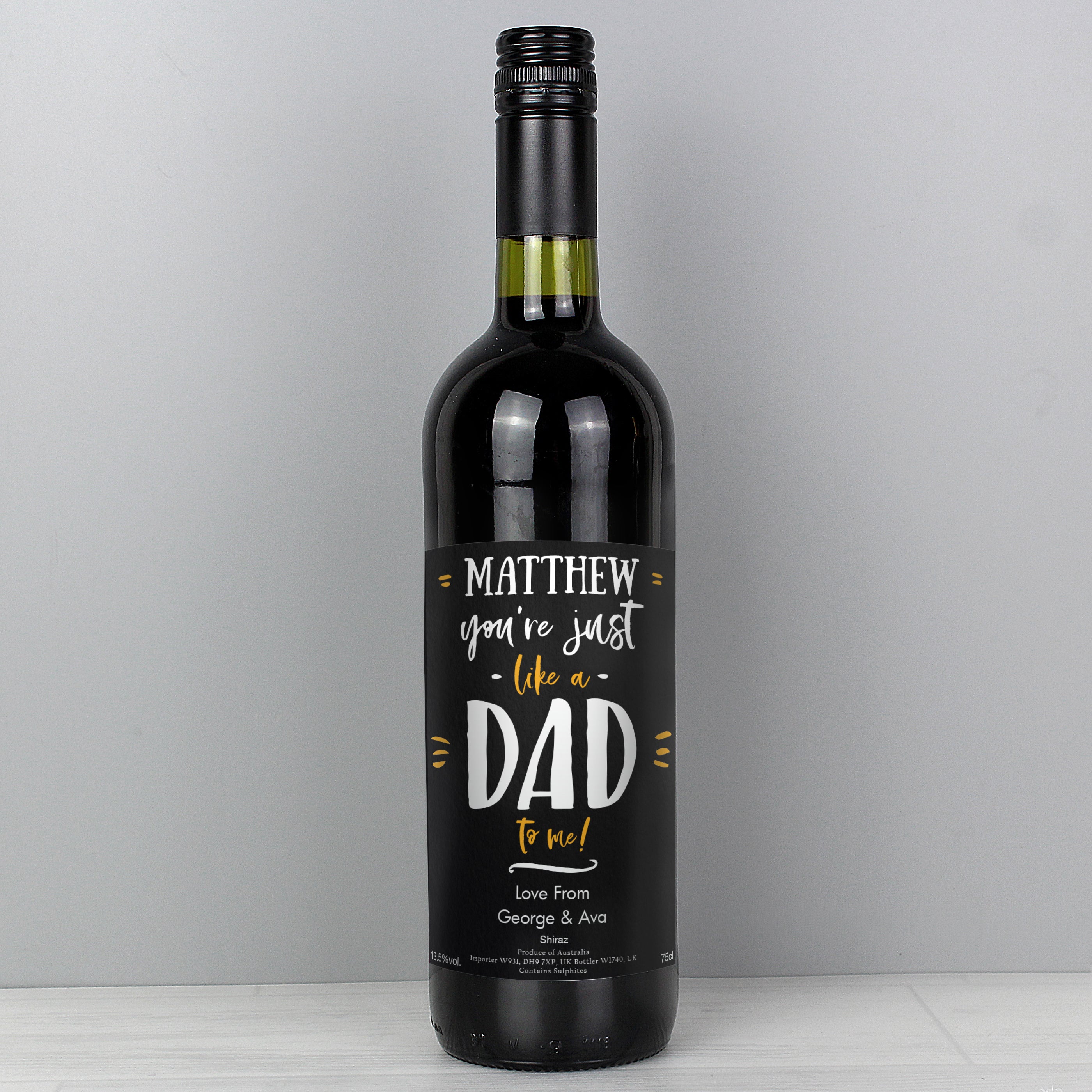 Personalised Like A Dad To Me Red Wine from Heartfelt Gifts