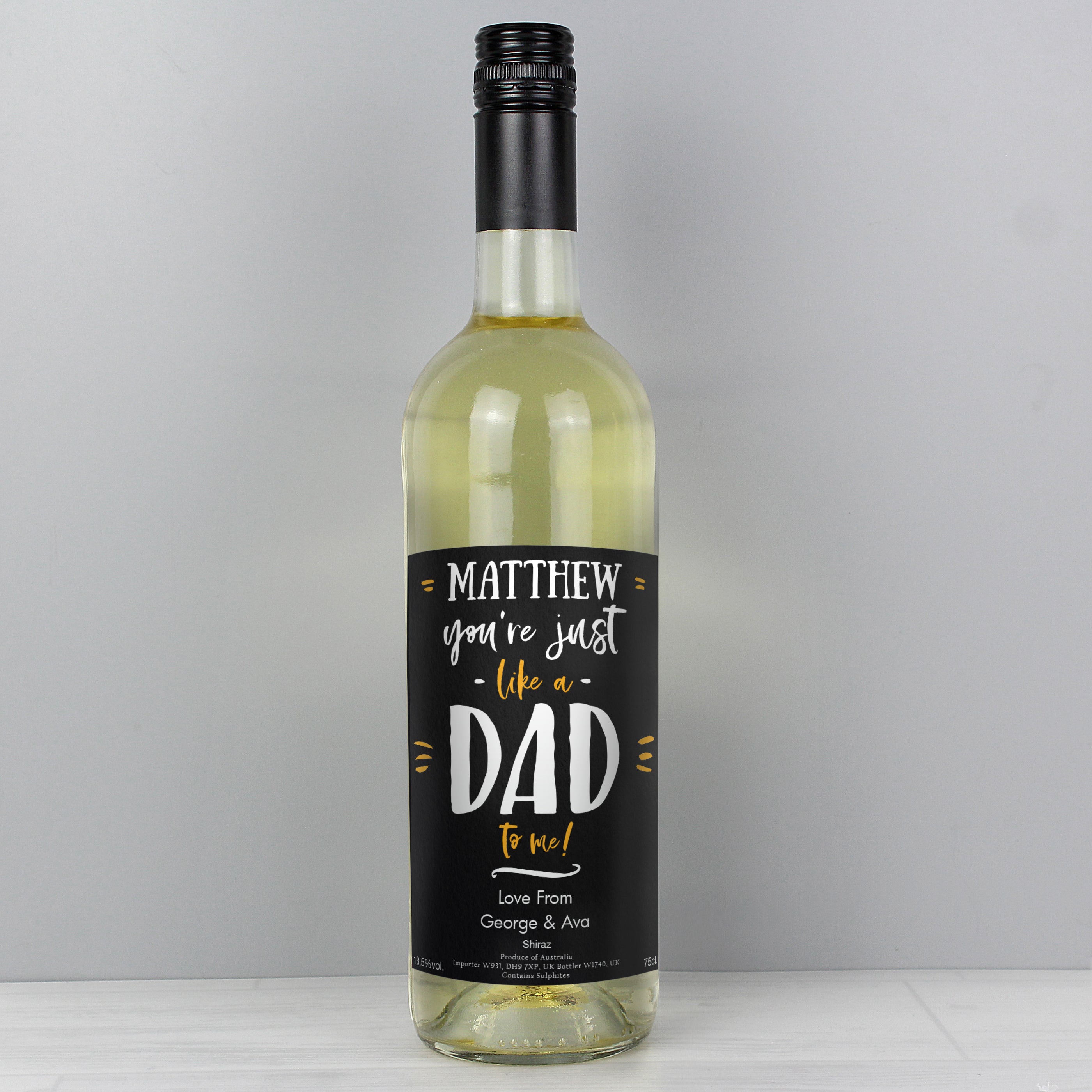 Personalised Like A Dad To Me White Wine from Heartfelt Gifts