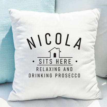 Personalised ...Sits Here Cushion from Heartfelt Gifts