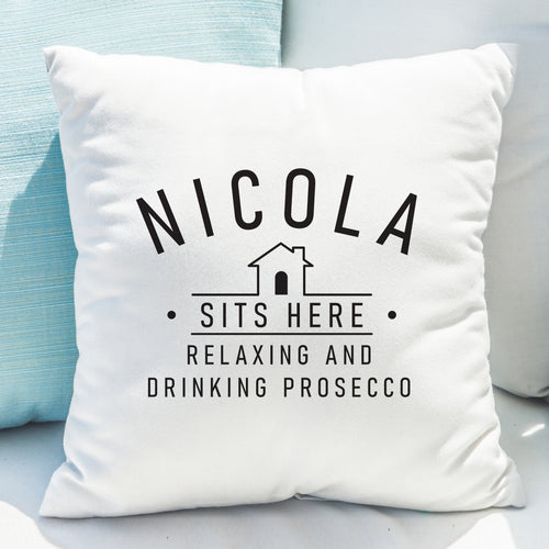 Personalised ...Sits Here Cushion from Heartfelt Gifts