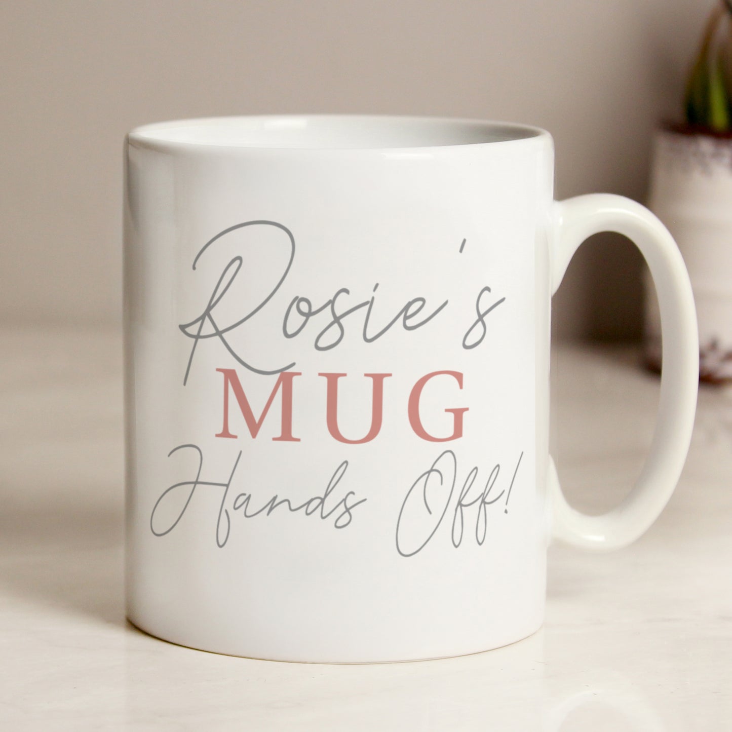 Personalised Grey & Blush Mug from Heartfelt Gifts