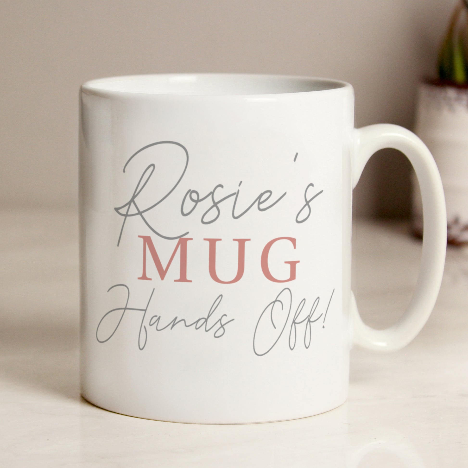 Personalised Grey & Blush Mug from Heartfelt Gifts