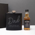 Personalised Free Text Hip Flask and Whisky Miniature Set from Heartfelt Gifts