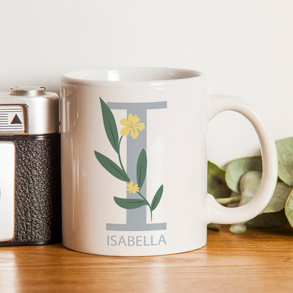 Personalised Floral Initial Mug from Heartfelt Gifts