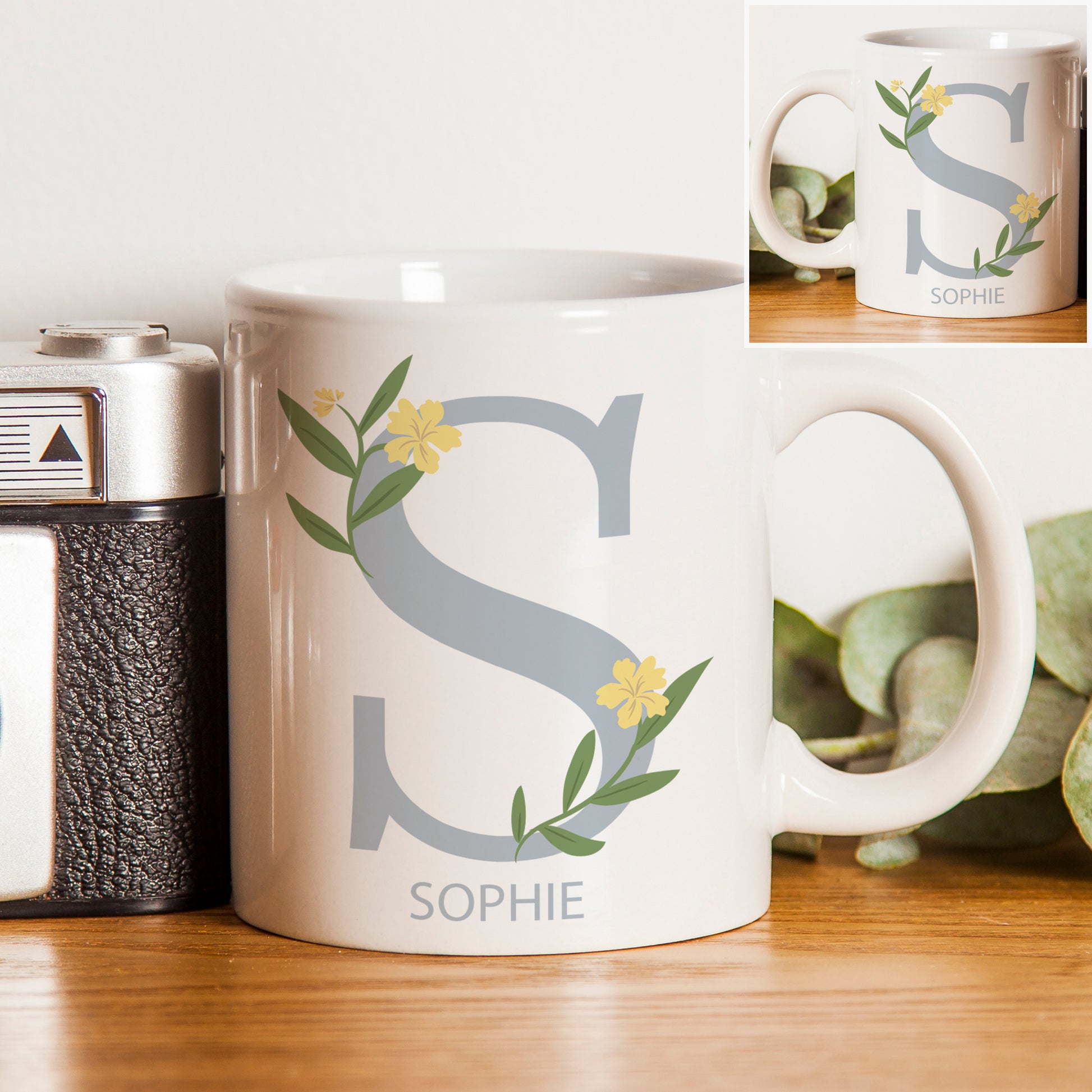 Personalised Floral Initial Mug - image 2