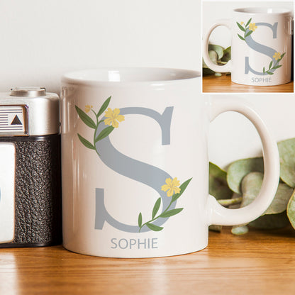 Personalised Floral Initial Mug - image 2