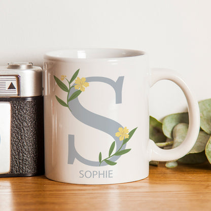 Personalised Floral Initial Mug - image 3