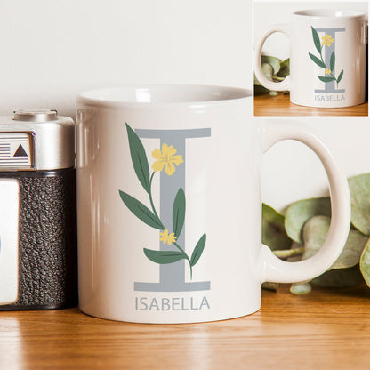 Personalised Floral Initial Mug - image 4