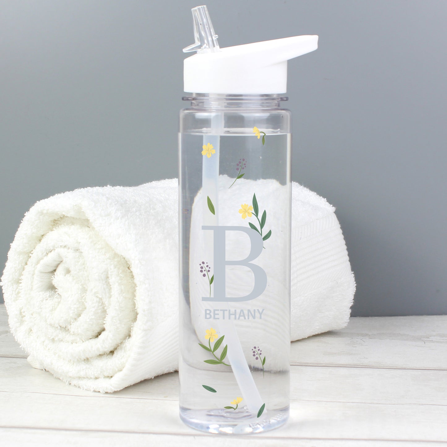 Personalised Floral Initial Water Bottle - image 2