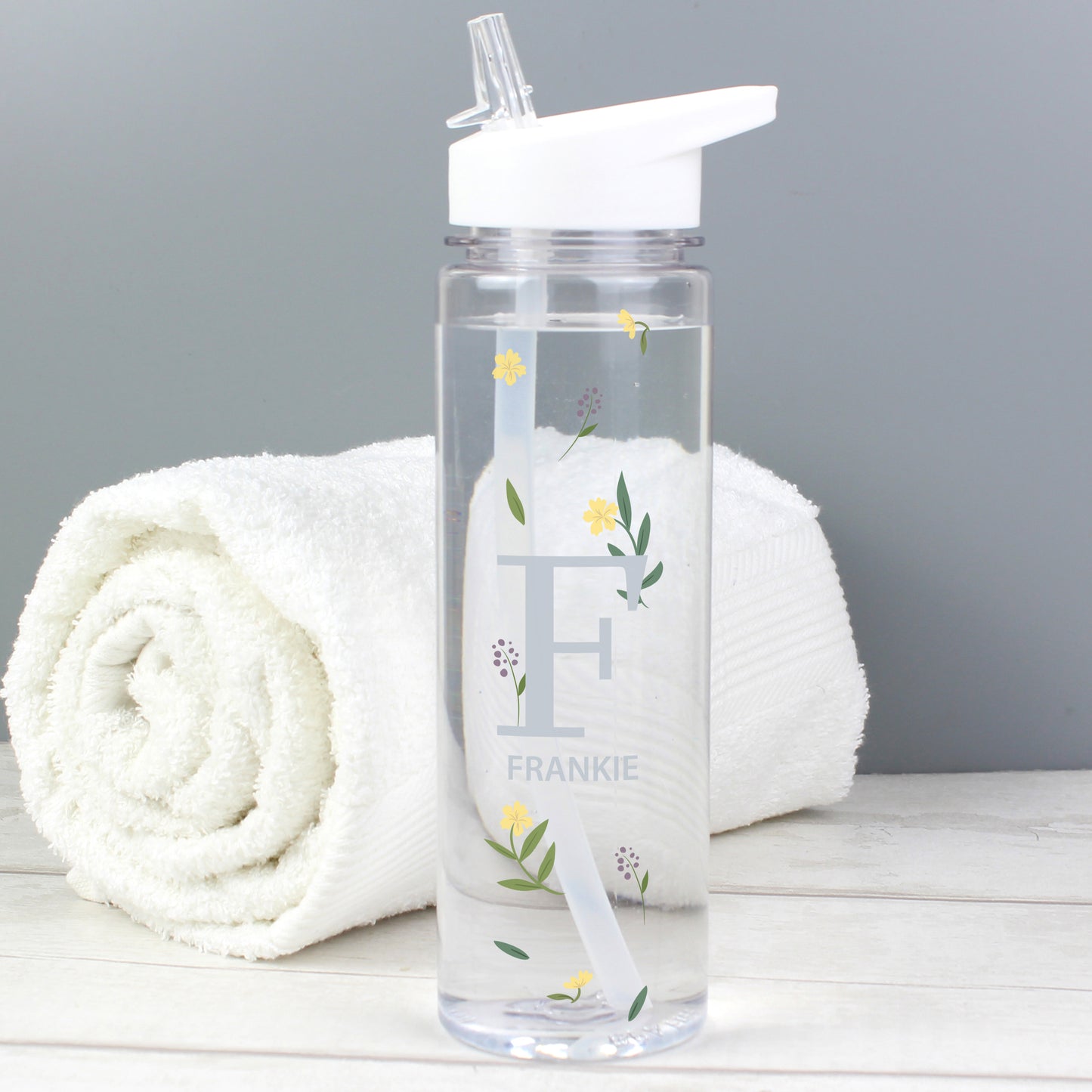 Personalised Floral Initial Water Bottle - image 3