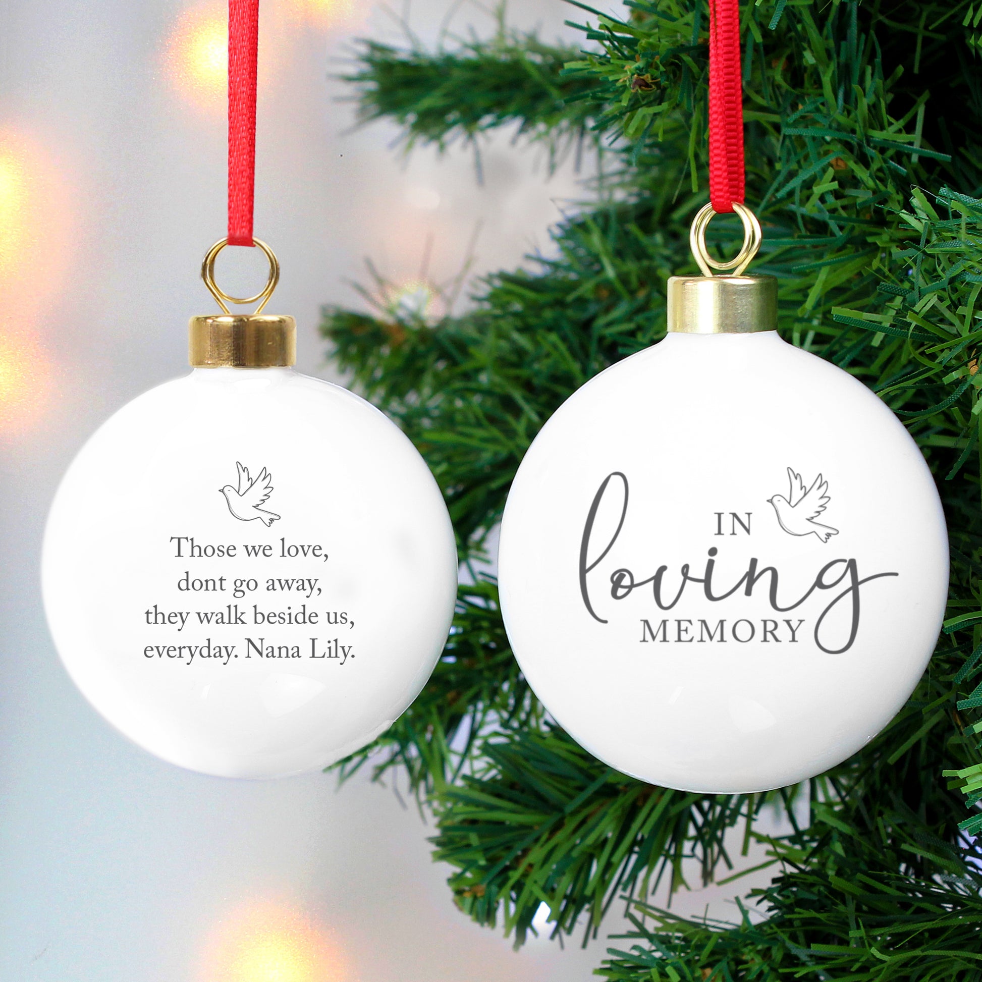Personalised In Loving Memory Bauble from Heartfelt Gifts