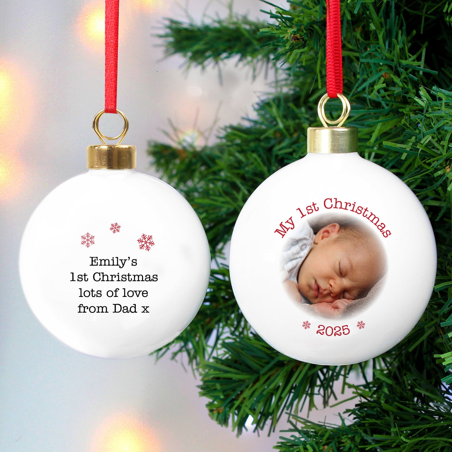 Personalised 1st Christmas Photo Upload Bauble from Heartfelt Gifts