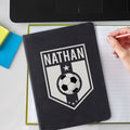 Personalised Football Badge Black Notebook from Heartfelt Gifts