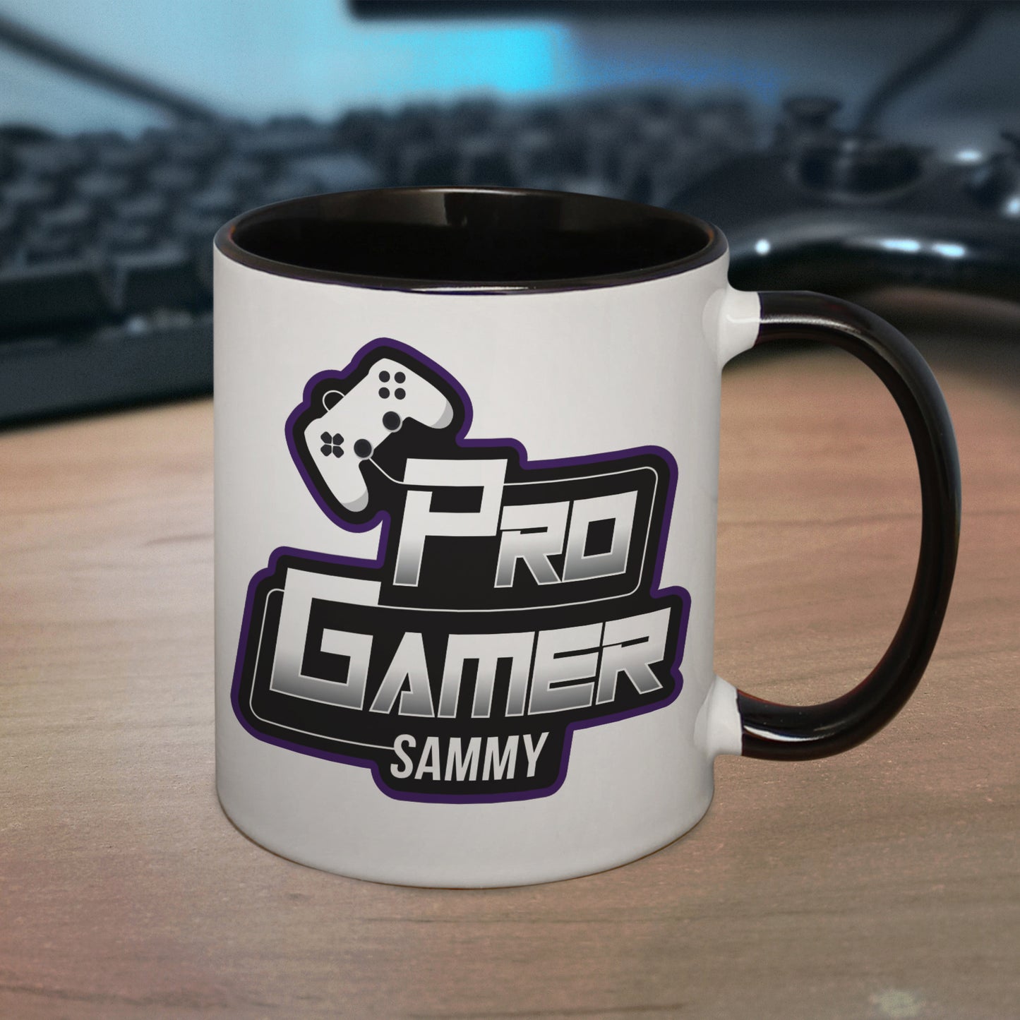 Personalised Pro Gamer Black Handled Mug from Heartfelt Gifts