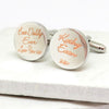 Personalised Script Round Cufflinks - Message