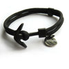 Personalised Men's Black Paracord Anchor Bracelet