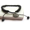 Personalised Men's Black Lava Bead Bracelet