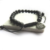 Personalised Men's Adjustable Black Agate Bracelet