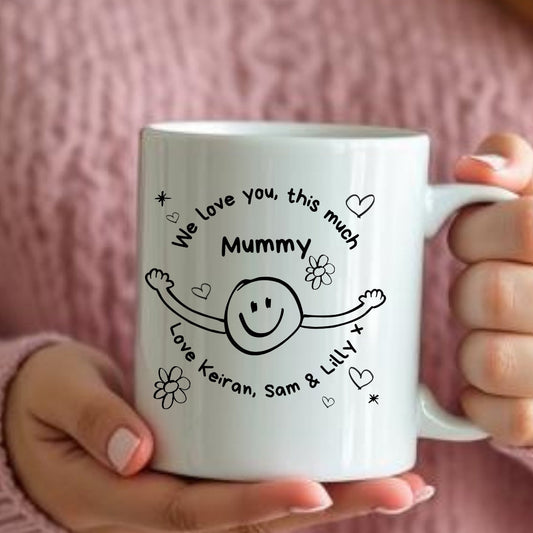 Personalised Mummy I Love You This Much mug example