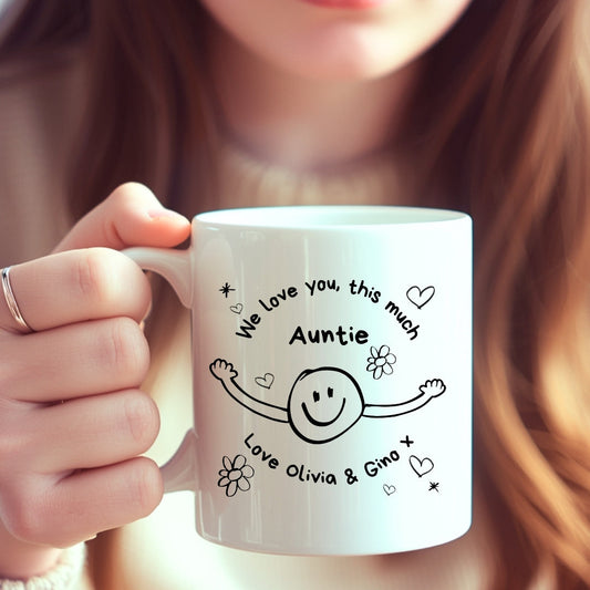 Personalised Auntie I Love You This Much mug example