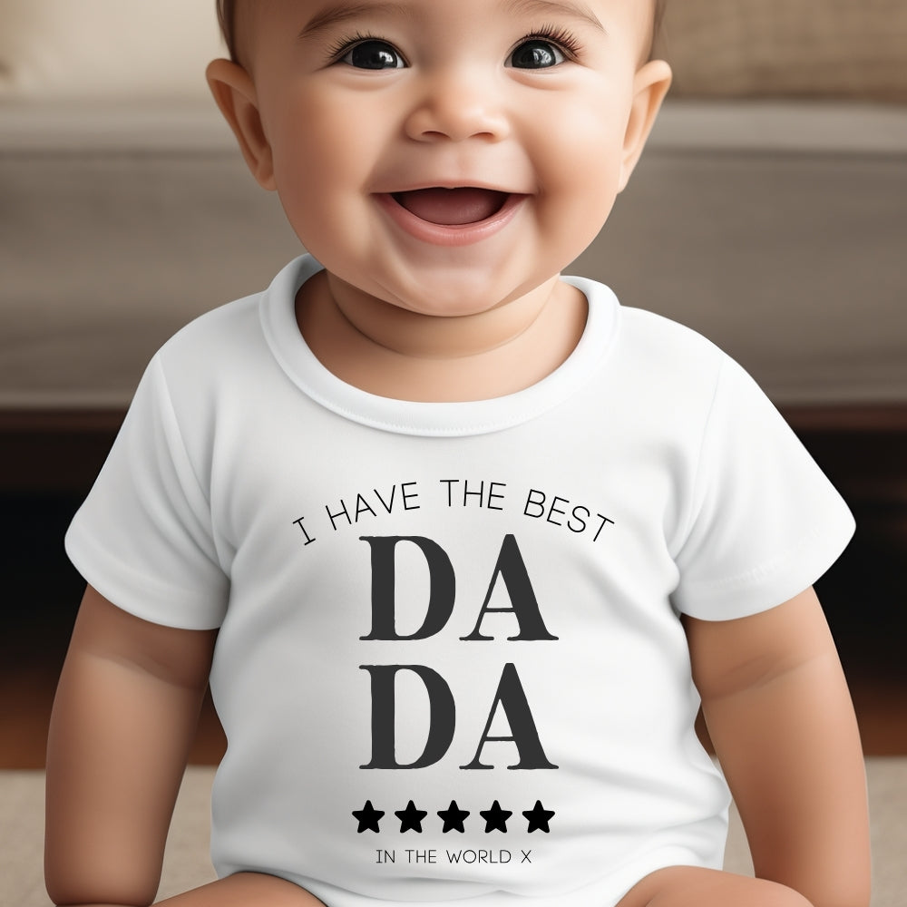 Personalised Best Dada Baby Grow, Vest or Bib with Name